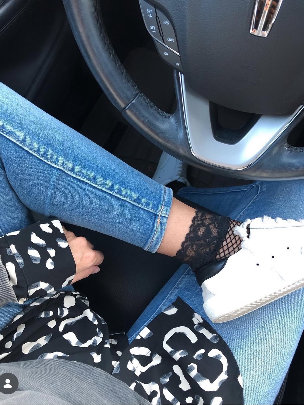 H&M Monochrome Pattern Animal Print Blouse